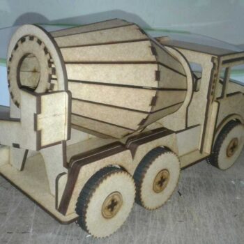 Intra απο ξύλο plywood 3mm-4mm πάχος - Τρισδιάστατο παζλ Concrete Mixer Truck Δίασταση 30x30 cm Intraeaxys-p7ymn4p7 - Image 4