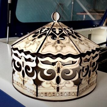 Intra απο ξύλο plywood 3mm-4mm πάχος - Διακοσμητικό Ξύλινο Καλάθι Με Καπάκι Δίασταση 30x30 cm Intraeaxys-67wldrl1 - Image 1