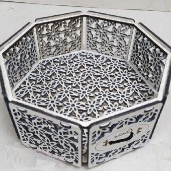 Intra απο ξύλο plywood 3mm-4mm πάχος - Πρότυπο διακοσμητικό οκτάγωνο κουτί καραμέλας Δίασταση 30x30 cm Intraeaxys-r1z2dpp1 - Image 1