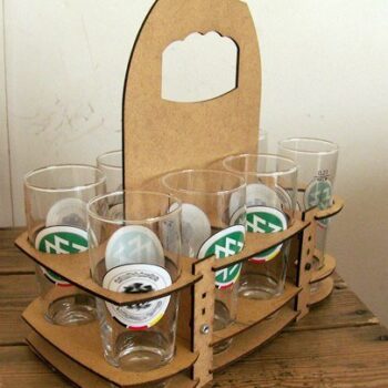 Intra απο ξύλο plywood 3mm-4mm πάχος - 8 Glass Caddy Δίασταση 30x30 cm Intraeaxys-p7ym6x67 - Image 1