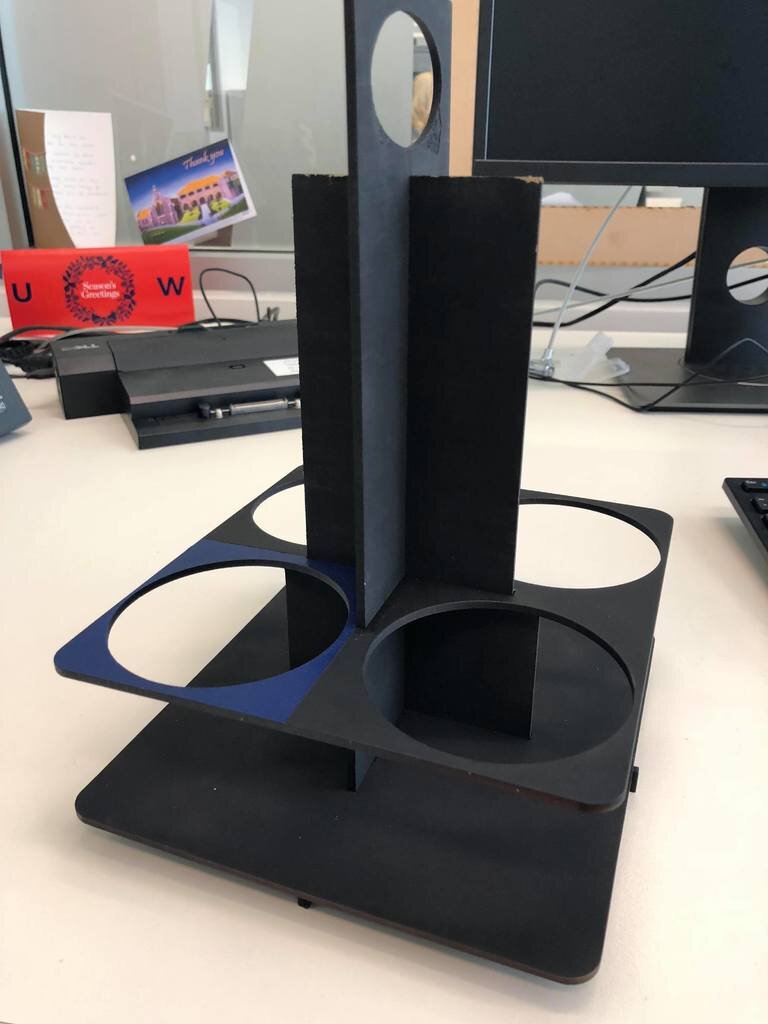 Intra απο ξύλο plywood 3mm-4mm πάχος - 4 φλιτζάνια Coffee Caddy Δίασταση 30x30 cm Intraeaxys-r7vmn027