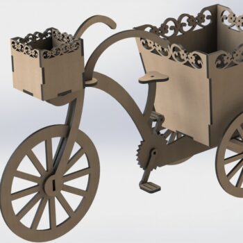 Intra απο ξύλο plywood 3mm-4mm πάχος - Διακοσμητικό κουτί λουλουδιών τρίκυκλο Δίασταση 30x30 cm Intraeaxys-eo20mxm7 - Image 1