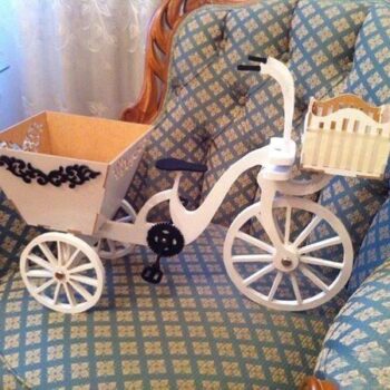 Intra απο ξύλο plywood 3mm-4mm πάχος - Ποδήλατο ποδήλατο με καλάθι Δίασταση 30x30 cm Intraeaxys-67wl32m1 - Image 1