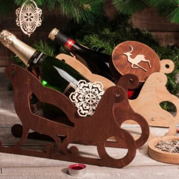 Intra απο ξύλο plywood 3mm-4mm πάχος - Θήκη κρασιού έλκηθρου Δίασταση 30x30 cm Intraeaxys-m1d8reok - Image 1