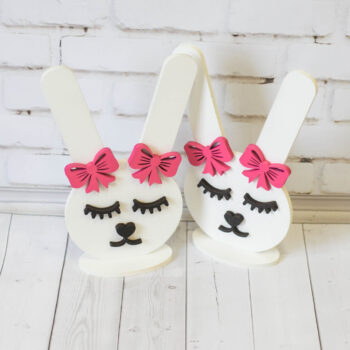 Intra απο ξύλο plywood 3mm-4mm πάχος - Στάση με λαστιχένια λωρίδα λαγουδάκι Βάση κορδέλας μαλλιών Δίασταση 30x30 cm Intraeaxys-joedz691 - Image 1