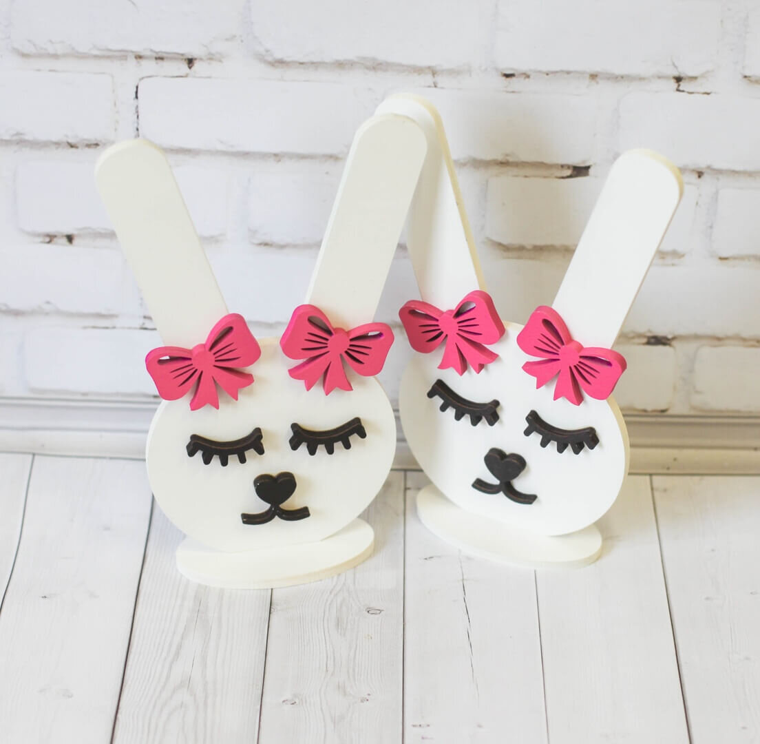 Intra απο ξύλο plywood 3mm-4mm πάχος - Στάση με λαστιχένια λωρίδα λαγουδάκι Βάση κορδέλας μαλλιών Δίασταση 30x30 cm Intraeaxys-joedz691