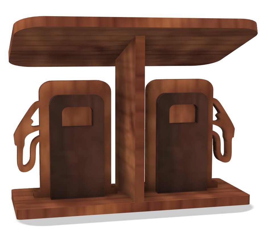 Intra απο ξύλο plywood 3mm-4mm πάχος - Πρατήριο βενζίνης παιχνιδιών Δίασταση 30x30 cm Intraeaxys-p7ymj927