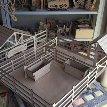 Intra απο ξύλο plywood 3mm-4mm πάχος - Ναυπηγείο βοοειδών στάβλων παιχνιδιών Δίασταση 30x30 cm Intraeaxys-67wly931 - Image 1