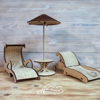 Intra απο ξύλο plywood 3mm-4mm πάχος - Ξύλινες Ξαπλώστρες με ομπρέλα Δίασταση 30x30 cm Intraeaxys-91jd23p1 - Image 1