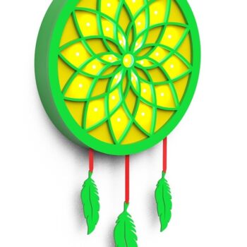 Intra απο ξύλο plywood 3mm-4mm πάχος - Ονειροπαγίδα με φτερά Δίασταση 30x30 cm Intraeaxys-qommn85o - Image 3