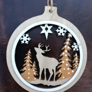 Intra απο ξύλο plywood 3mm-4mm πάχος - Χριστουγεννιάτικο μενταγιόν Χριστουγεννιάτικο στολίδι για μπάλα Δίασταση 10x10 cm Intraeaxys-eo20pdl7