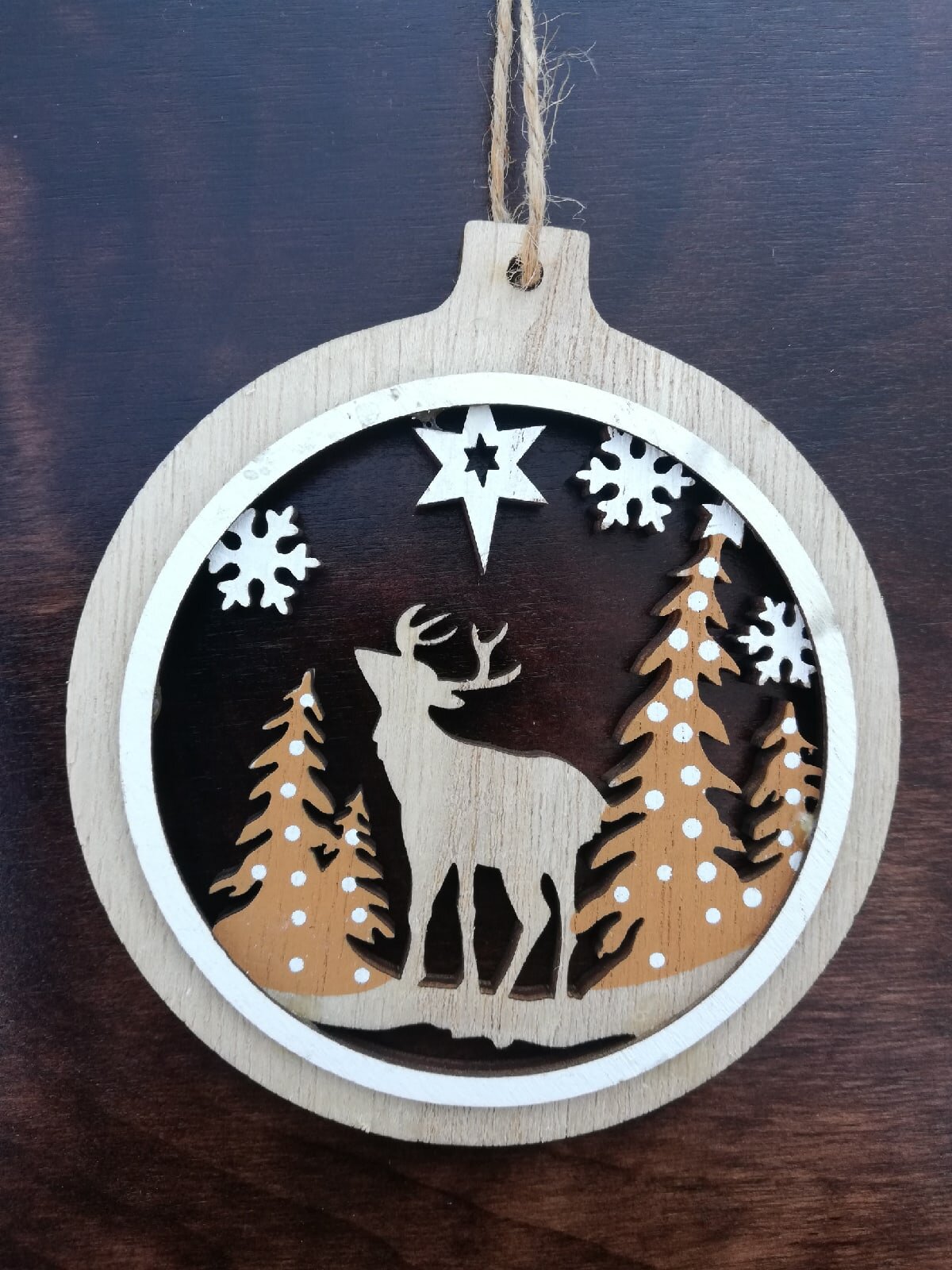 Intra απο ξύλο plywood 3mm-4mm πάχος - Χριστουγεννιάτικο μενταγιόν Χριστουγεννιάτικο στολίδι για μπάλα Δίασταση 10x10 cm Intraeaxys-eo20pdl7