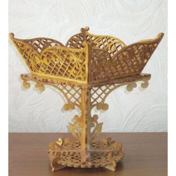 Intra απο ξύλο plywood 3mm-4mm πάχος - Ξύλινο διακοσμητικό καλάθι καραμελών φρούτων Δίασταση 30x30 cm Intraeaxys-6o3y9vq7 - Image 1