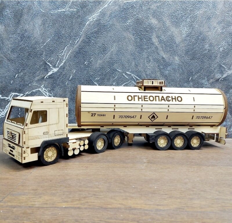 Intra απο ξύλο plywood 3mm-4mm πάχος - Maz Truck 3D Ξύλινο παζλ Δίασταση 30x30 cm Intraeaxys-075y30po