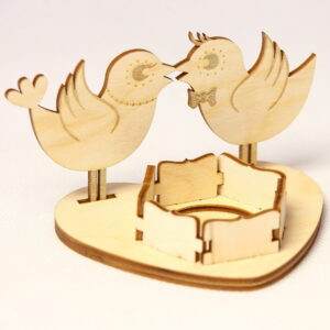 Intra απο ξύλο plywood 3mm-4mm πάχος - Κηροπήγιο Love Birds Δίασταση 30x30 cm Intraeaxys-joedqv91