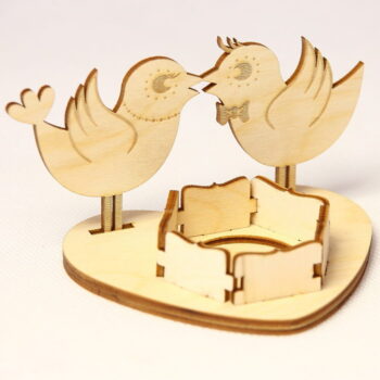 Intra απο ξύλο plywood 3mm-4mm πάχος - Κηροπήγιο Love Birds Δίασταση 30x30 cm Intraeaxys-joedqv91 - Image 1