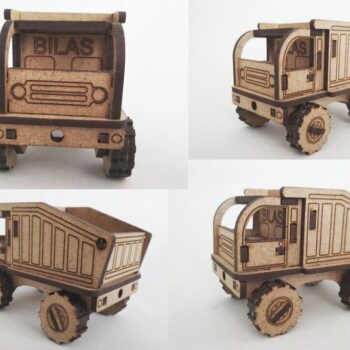 Intra απο ξύλο plywood 3mm-4mm πάχος - Παιχνίδι ανατρεπόμενο φορτηγό Δίασταση 30x30 cm Intraeaxys-p7ymze67 - Image 3