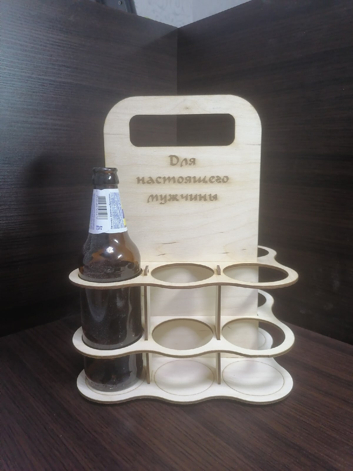 Intra απο ξύλο plywood 3mm-4mm πάχος - Πρότυπο φορέα φιάλης μπύρας Six Pack 3mm Δίασταση 20x20 cm Intraeaxys-pok3rg97