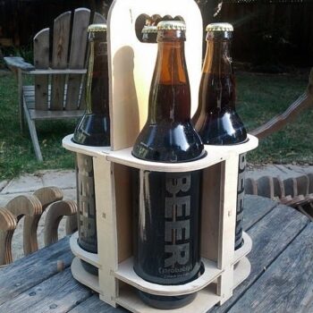 Intra απο ξύλο plywood 3mm-4mm πάχος - 4 Συσκευασία Beer Carrier Beer Caddy για μπουκάλια Δίασταση 30x30 cm Intraeaxys-e1gkqnvo - Image 1