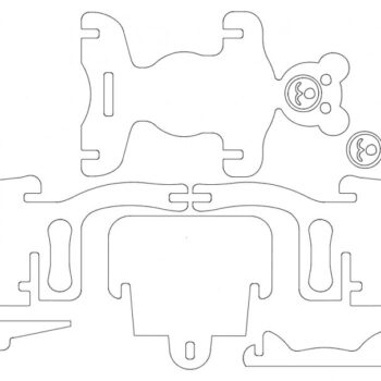 Intra απο ξύλο plywood 3mm-4mm πάχος - TBear Rocker Δίασταση 30x30 cm Intraeaxys-ro64e37x - Image 1