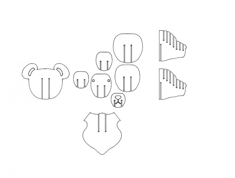 Intra απο ξύλο plywood 3mm-4mm πάχος - Αρκουδάκι Δίασταση 30x30 cm Intraeaxys-91jqx4om