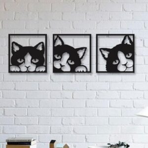 Intra απο ξύλο plywood 3mm-4mm πάχος - Διακόσμηση τοίχου εσωτερικού χώρου Cat Δίασταση 30x30 cm Intraeaxys-91jde381