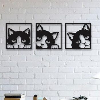 Intra απο ξύλο plywood 3mm-4mm πάχος - Διακόσμηση τοίχου εσωτερικού χώρου Cat Δίασταση 30x30 cm Intraeaxys-91jde381 - Image 1