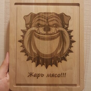 Intra απο ξύλο plywood 3mm-4mm πάχος - Αυτοκόλλητο με λέιζερ Χαρακτική Angry Dog Δίασταση 30x30 cm Intraeaxys-075yvx3o - Image 1