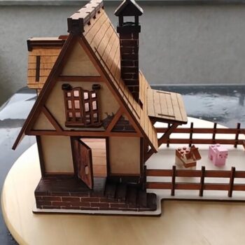 Intra απο ξύλο plywood 3mm-4mm πάχος - Toy Village House Δίασταση 40x50 cm Intraeaxys-91jdqz81 - Image 1