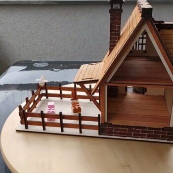 Intra απο ξύλο plywood 3mm-4mm πάχος - Toy Village House Δίασταση 40x50 cm Intraeaxys-91jdqz81 - Image 3