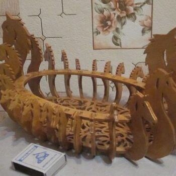 Intra απο ξύλο plywood 3mm-4mm πάχος - Αρχείο PDF Galleon Shape Basket Δίασταση 30x30 cm Intraeaxys-67w2vw72 - Image 1