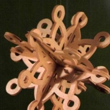 Intra απο ξύλο plywood 3mm-4mm πάχος - 3D ξύλινα στολίδια με νιφάδες χιονιού Δίασταση 10x10 cm Intraeaxys-67wlgg81 - Image 1