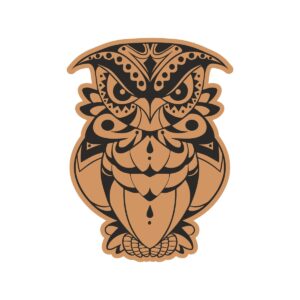 Intra απο ξύλο plywood 3mm-4mm πάχος - Διακοσμητικό πρότυπο χάραξης Angry Bird Owl Δίασταση 30x30 cm Intraeaxys-67wld481