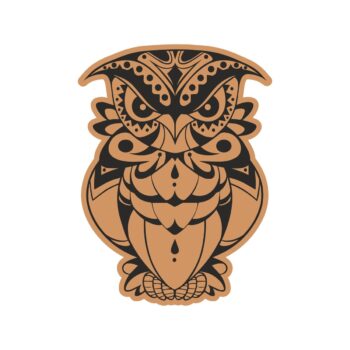 Intra απο ξύλο plywood 3mm-4mm πάχος - Διακοσμητικό πρότυπο χάραξης Angry Bird Owl Δίασταση 30x30 cm Intraeaxys-67wld481 - Image 1