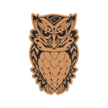 Intra απο ξύλο plywood 3mm-4mm πάχος - Πρότυπο χάραξης Angry Owl που κάθεται Δίασταση 30x30 cm Intraeaxys-eo4qmjw7 - Image 1