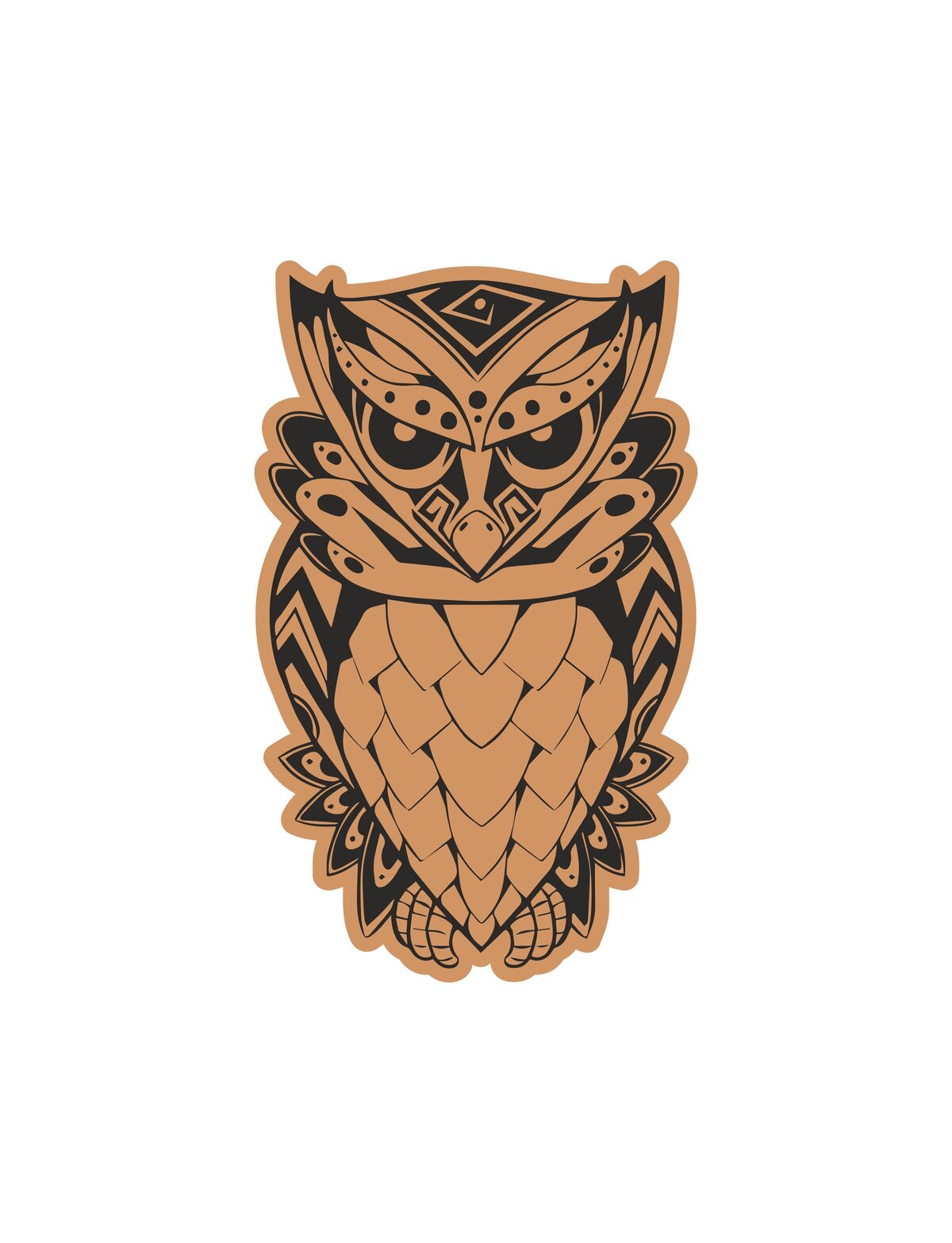 Intra απο ξύλο plywood 3mm-4mm πάχος - Πρότυπο χάραξης Angry Owl που κάθεται Δίασταση 30x30 cm Intraeaxys-eo4qmjw7