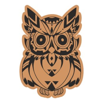 Intra απο ξύλο plywood 3mm-4mm πάχος - Χαριτωμένο πρότυπο χαρακτικής κουκουβάγιας Δίασταση 30x30 cm Intraeaxys-pok3lxj7 - Image 1