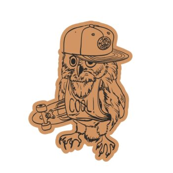 Intra απο ξύλο plywood 3mm-4mm πάχος - Σκέιτερ κουκουβάγια με πρότυπο χάραξης ΚΑΠ Δίασταση 30x30 cm Intraeaxys-voq2z4eo - Image 1