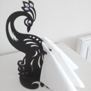 Intra απο ξύλο plywood 3mm-4mm πάχος - Πρότυπο θήκης χαρτοπετσέτας Peacock Δίασταση 30x30 cm Intraeaxys-lopqde67 - Image 1