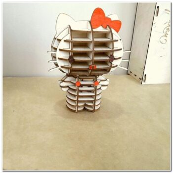 Intra απο ξύλο plywood 3mm-4mm πάχος - Hello Kitty 3D παζλ Δίασταση 30x30 cm Intraeaxys-joed5zd1 - Image 1