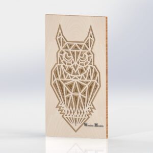 Intra απο ξύλο plywood 3mm-4mm πάχος - Ξύλινη κουκουβάγια με στρώσεις Δίασταση 30x30 cm Intraeaxys-pok3x387