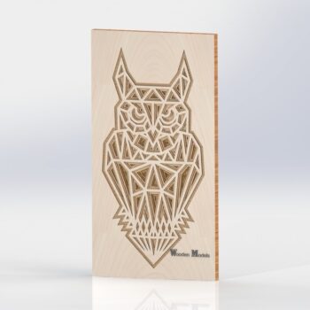 Intra απο ξύλο plywood 3mm-4mm πάχος - Ξύλινη κουκουβάγια με στρώσεις Δίασταση 30x30 cm Intraeaxys-pok3x387 - Image 1