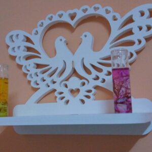 Intra απο ξύλο plywood 3mm-4mm πάχος - Διακοσμητικό ράφι Bird Heart Δίασταση 30x30 cm Intraeaxys-6o3myj7n