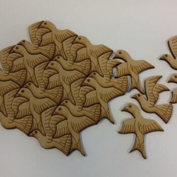 Intra απο ξύλο plywood 3mm-4mm πάχος - Παζλ διακόσμηση τοίχου Birds Δίασταση 30x30 cm Intraeaxys-e1g4py1l - Image 1