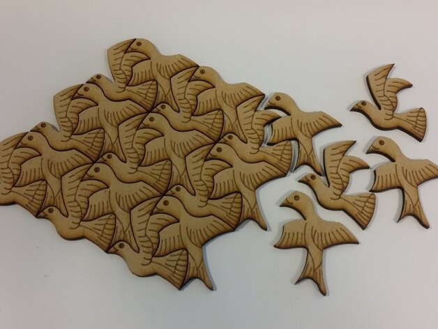 Intra απο ξύλο plywood 3mm-4mm πάχος - Παζλ διακόσμηση τοίχου Birds Δίασταση 30x30 cm Intraeaxys-e1g4py1l