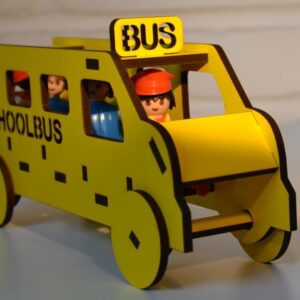 Intra απο ξύλο plywood 3mm-4mm πάχος - Ξύλινο παιχνίδι σχολικού λεωφορείου Δίασταση 30x30 cm Intraeaxys-m1d6n2x7