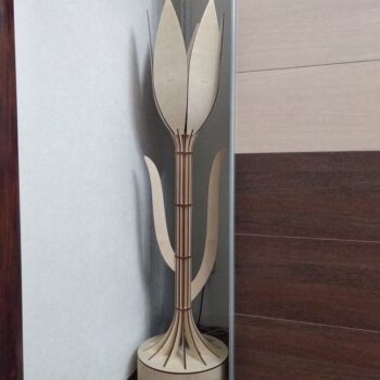 Intra απο ξύλο plywood 3mm-4mm πάχος - Διακοσμητικό φωτιστικό δαπέδου Tulip Δίασταση 30x30 cm Intraeaxys-ro6y4k27 - Image 1