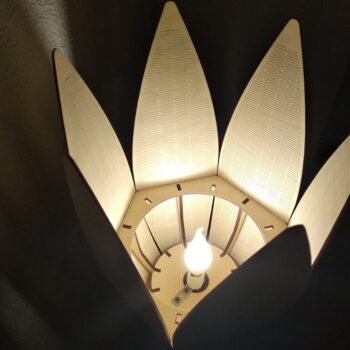 Intra απο ξύλο plywood 3mm-4mm πάχος - Διακοσμητικό φωτιστικό δαπέδου Tulip Δίασταση 30x30 cm Intraeaxys-ro6y4k27 - Image 5