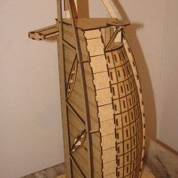 Intra απο ξύλο plywood 3mm-4mm πάχος - Ξύλινο 3D μοντέλο Burj Al Arab Δίασταση 30x30 cm Intraeaxys-91jdqkl1 - Image 1