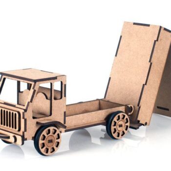 Intra απο ξύλο plywood 3mm-4mm πάχος - Μοντέλο παιχνιδιών φορτηγών Lorrey Δίασταση 30x30 cm Intraeaxys-67wlmlm1 - Image 1